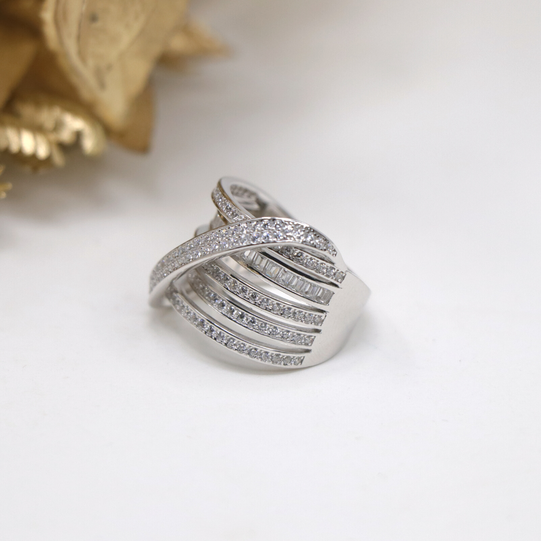 Silver Layer Cocktail Ring