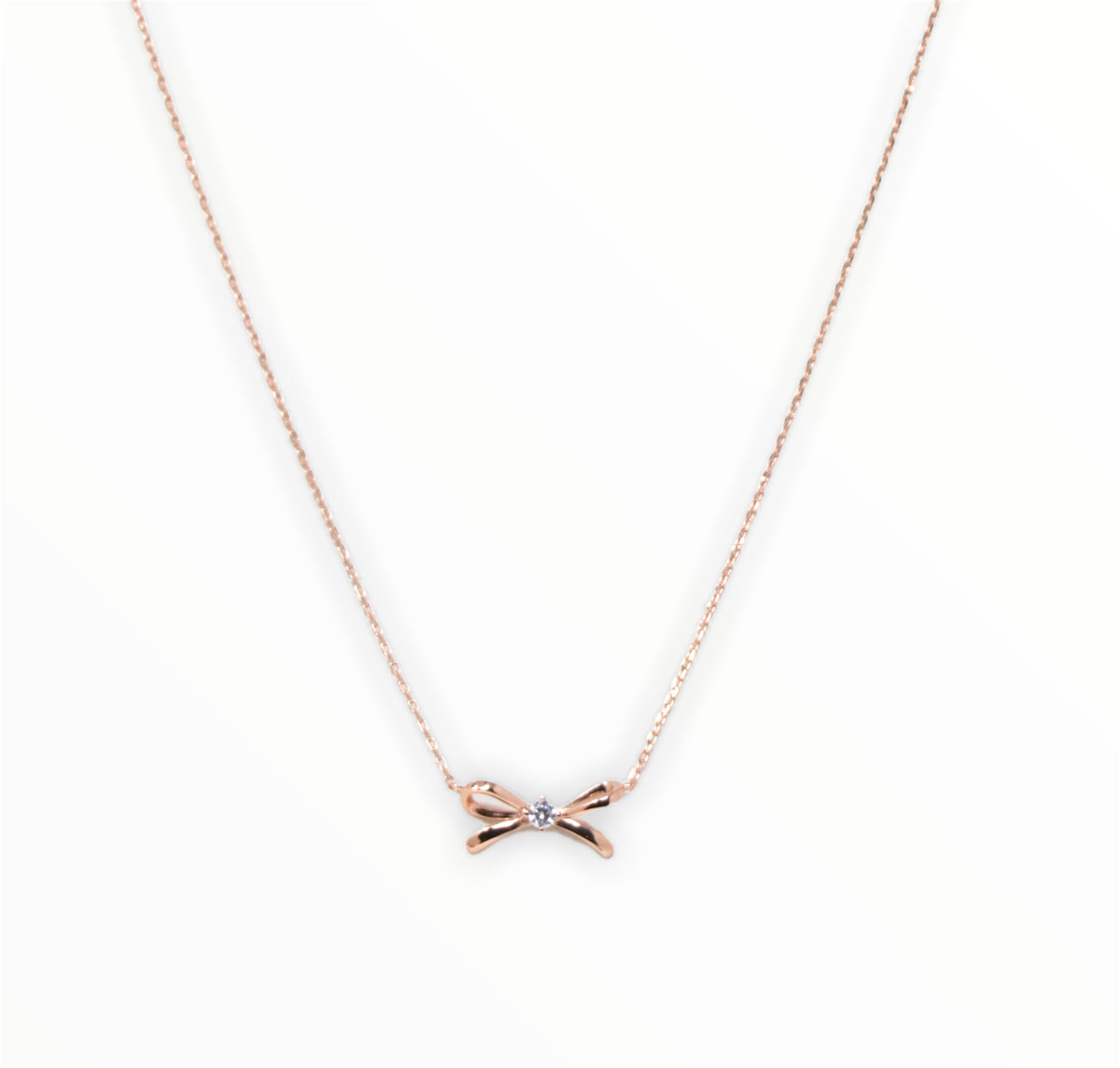 Rose Gold Bow Chain And Locket