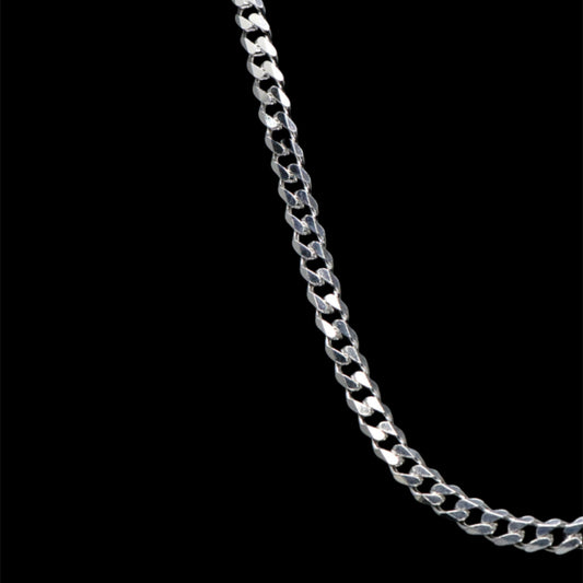 Silver Solid Cuban Link Chain
