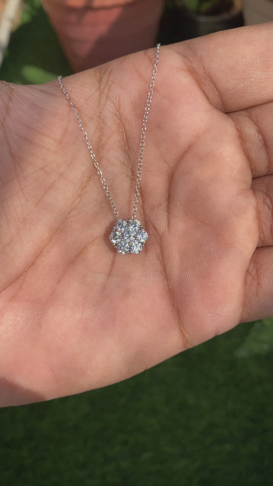 Silver Flower Chain And Locket