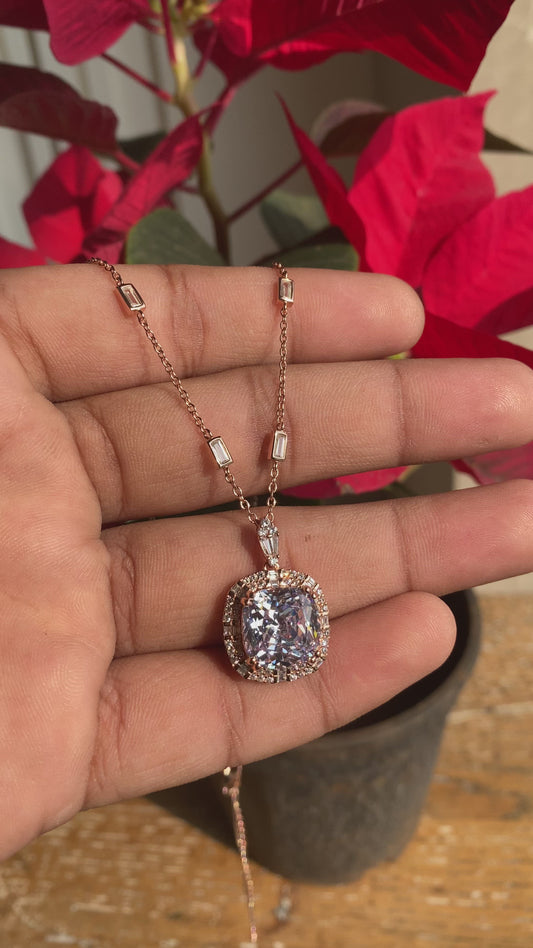 Cushion Cut Chain And Locket