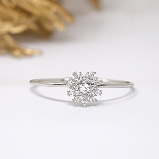 Silver Heart Cuff Bracelet