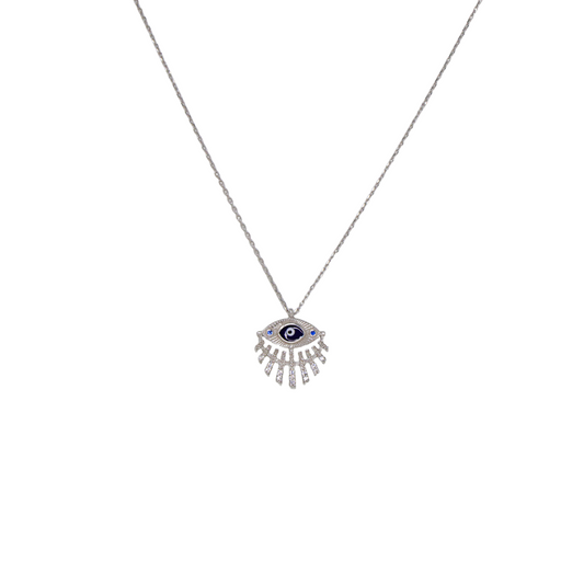 Silver Evil Eye Chain And Locket