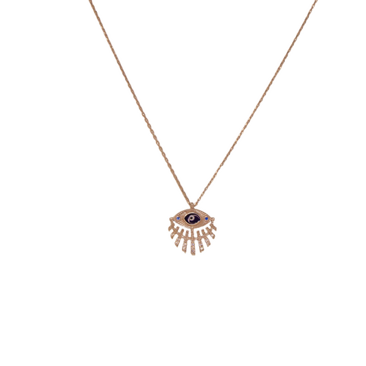 Rose Gold Evil Eye Chain And Locket