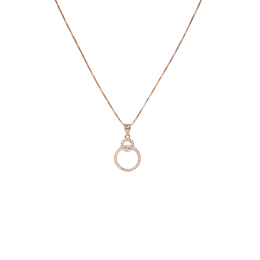 Rose Gold Double Circle Chain And Locket